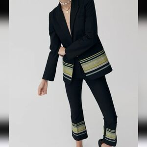 Derek Lam 10 Crosby Embroidered Blazer And Crop Pant Set